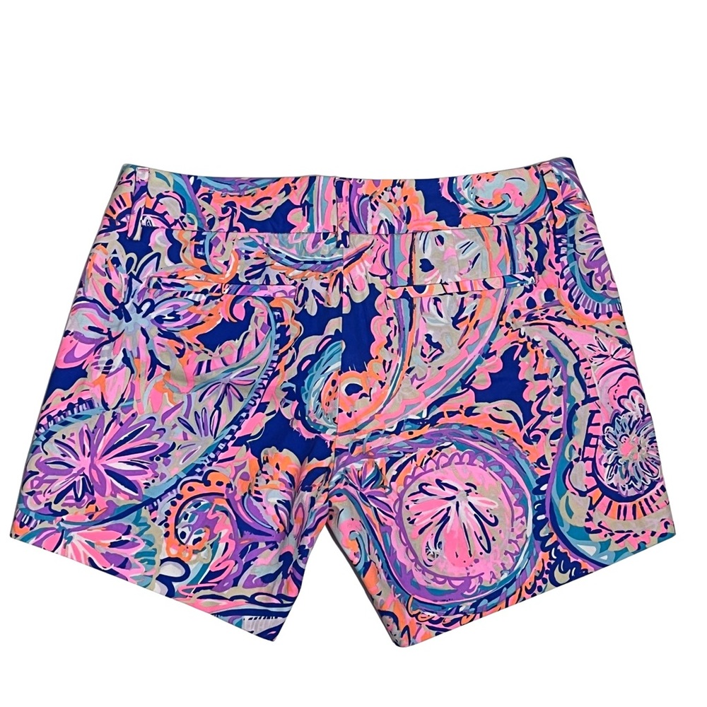 Lilly Pulitzer Callan Blue Currant Drop Me A Lime Print Short Size 4 New - Picture 3 of 7